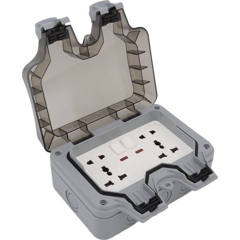 Boîtier de prise extérieure étanche IP66 13 A/16 A, résistant au sable et aux intempéries, conforme à la norme européenne 250 V