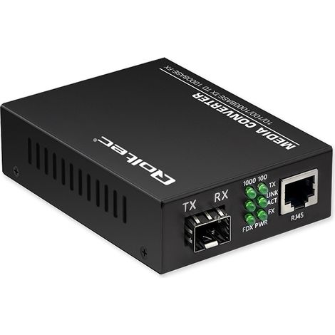 Qoltec Bidirektionaler Medienkonverter SWITCH Ethernet 1x RJ45 1x SFP 1000Mb/s (1/5)
