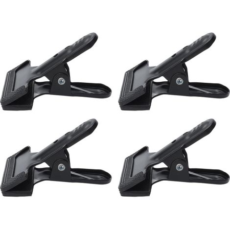 4pcs Clips de pinces de printemps, bois de bois un clip lourd antidérapant en métal large bouche ponctes de printemps pour photo du studio de fond de photographie (1/5)