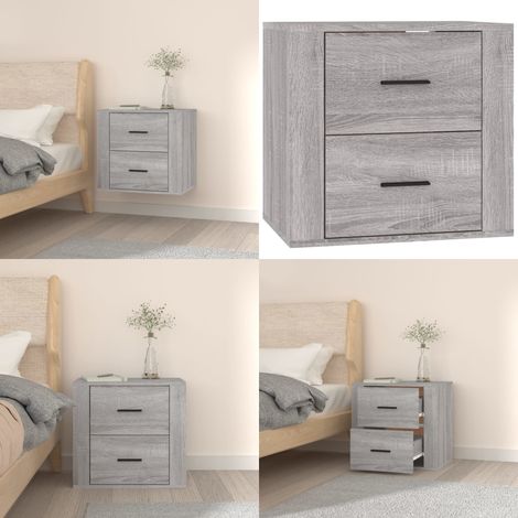 Table de chevet murale Sonoma gris 50x36x47 cm - Table De Chevet Murale - Meuble De Rangement Mural - Étagère Murale - Commode Murale - Meubles De Chambre - Home & Living (1/5)