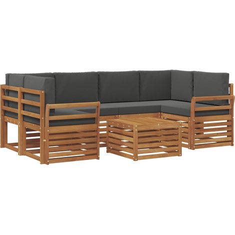 Outdoor-Sofagarnitur 7 stk. Natur und Anthrazit vidaXL (1/5)