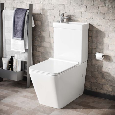 Nova 2 in 1 Combo Toilet and Basin Cloakroom Space Saver Unit and Basin Tap Set (1/5)