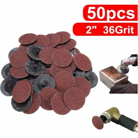 SABIR Feuille et papier abrasif de ponceuse 50pcs 36 Grain 2''' Disques abrasifs pour papier abrasif Roll Lock Type Sander Abrasif50pcs 36 Grain 2''' Disques abrasifs pour papier abrasif Roll Lock Ty (1/3)