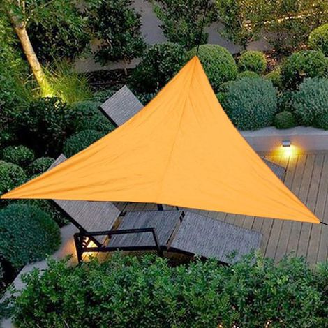 Voile d ombrage triangulaire 3x3 mètres imperméable orange (1/4)