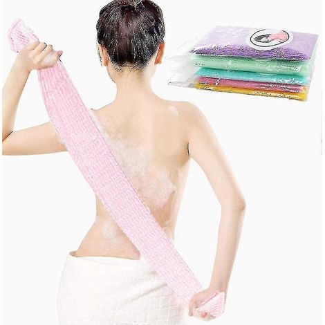 Lot de 5 gants de toilette exfoliants multicolores en nylon japonais, en nylon, pour le corps et le corps. (1/5)