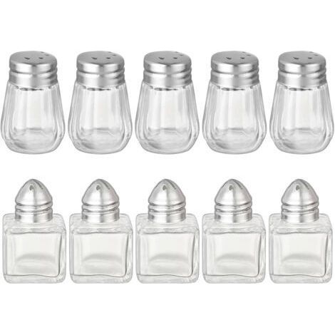 FENOPLASTICA10 mini salières et poivrières en verre - Portables, idéales pour les voyages et la pâtisserie (1/5)