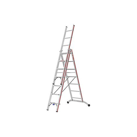 Escalera multiusos de aluminio  modelo industrial  3 x 7