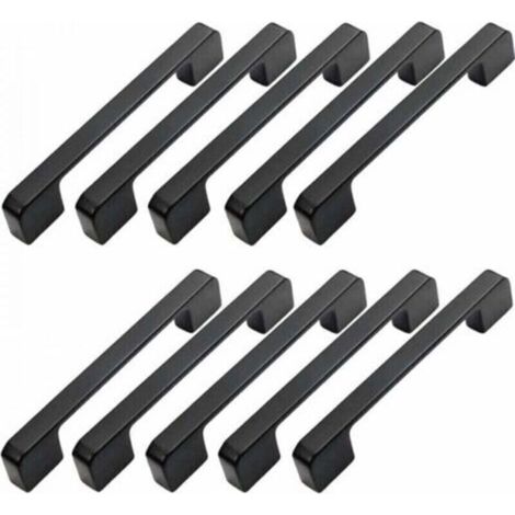 10pcs Poignée Meuble Entraxe 128mm-Poignée Porte Cuisine Noire Poignee Barre Meuble Poignee De Cuisine Noire 128mm (1/4)
