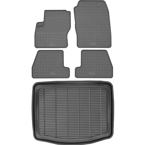 Juego de alfombrillas de goma para coche y maletero para Ford Focus III Hatchback (2011-2018).