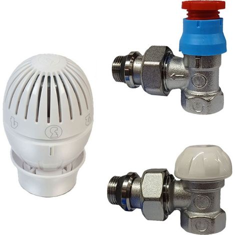 Giacomini – Kit de requalification d'énergie de radiateur – Tête thermostatique avec valve et support pour tuyau en fer – Raccord 1/2"