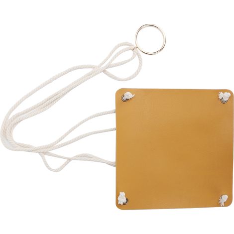 Support suspendu pour jardinière, base en cuir PU, filet en corde de coton, panier suspendu pour pot de fleurs, jaune, 20 cm (1/5)