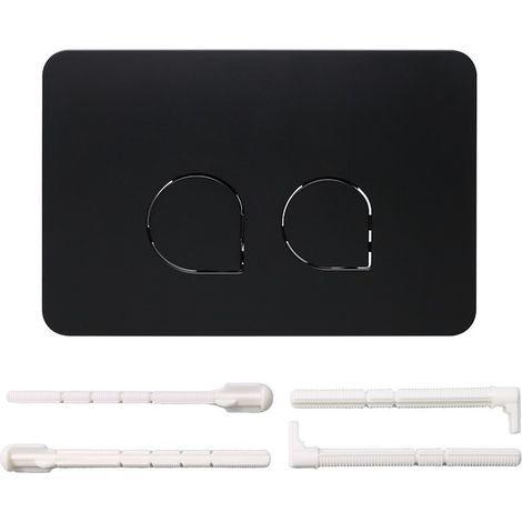 Plaque De Commande Wc,Plaque De Déclenchement,Double Déchargement,Avec Jeu De Tiges D'Échappement,Cadre De Fixation,Plaque D'Actionneur Compatible Avec Geberit Sigma 01,20,30,50,Up 320,300-Noir (1/4)