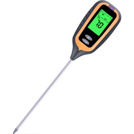 4-in-1 soil testing device: light detector, soil acid meter, pH meter, hygrometer and thermometer