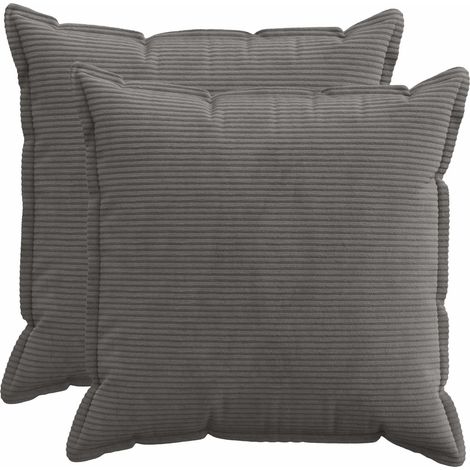 Funda de almohada 2 uds. HOUTEN Gris oscuro 55 x 55 cm pana vidaXL