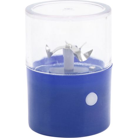 Broyeur à épices électrique à lames en acier inoxydable, rechargeable par USB, portable, pour épices, herbes et cigarettes (bleu).