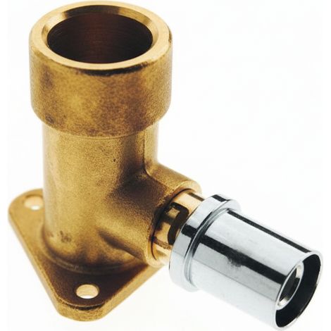 Raccordo diritto con portagomma Ø16x1/2 in ottone nichelato per tubo gas pex-al-pex balpex mp gas bampi gmppa1612