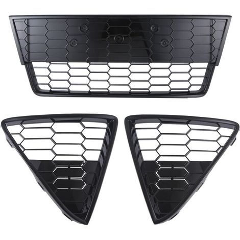 Set di tre elementi per la griglia inferiore a nido d'ape del paraurti anteriore dei modelli Ford Focus del 2012, 2013 e 2014.
