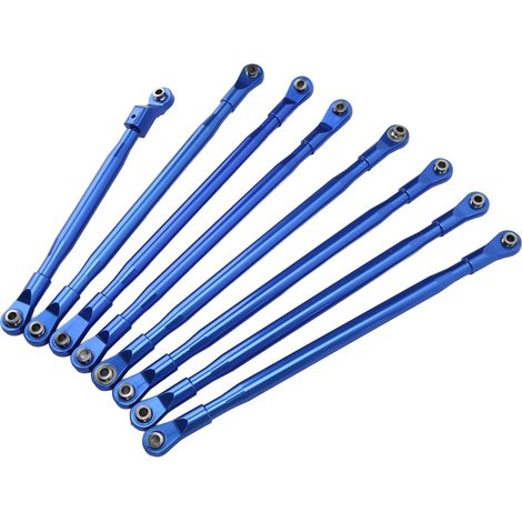 Spurstangen-Set mit Aluminium-Stabilisator für Axial SCX6 JLU 1/6 RC-Car (blau) (1/5)