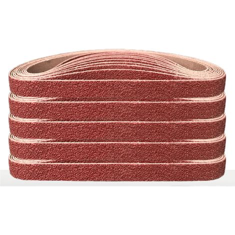 -Bande abrasive 10x330mm.Bande de polissage d'alumine, métal,du bois 6x40/80/120/180/320Ensemble Bandes Abrasives,pour ponceuses à bande(30 pièces) - 10X330mm (1/5)