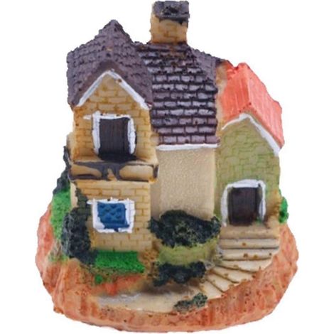 Mini maison de jardin féérique en résine, mini villa pour pots de fleurs d'extérieur (1/5)