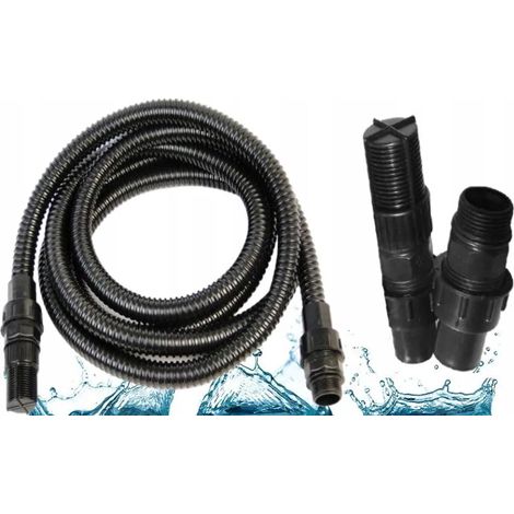 IBO Tuyau d'aspiration 7 m - Noir/Transparent - Avec filtre et clapet anti-retour - Pour pompes à eau (1/5)