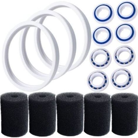 C10 Pneumatiques adaptables de rechange Compatible avec Polaris 180 280 360 380 Robot nettoyeur piscine avec C60 roulements à billes de roue et 9-100-3105 Épurateur de tuyau de balayage (1/5)