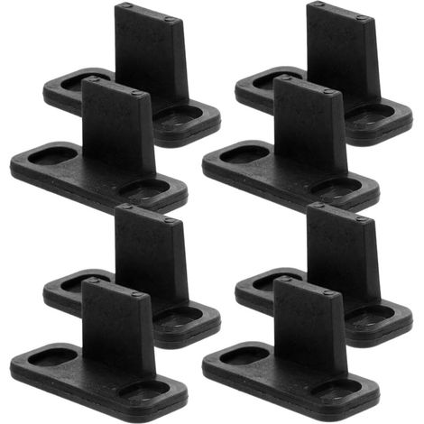 8 pièces guide de sol pour porte coulissante, noir (1/5)