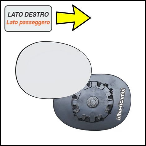 Specchio piastra vetro specchio vetrino specchietto dx toyota aygo dal 2005 (1/3)