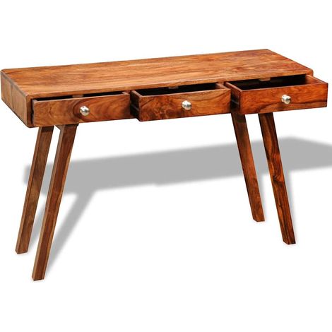 Maison Exclusive - Tavolo Consolle con 3 Cassetti 76 cm Legno Massello di Acacia (1/5)