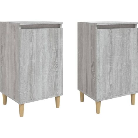 Set di 2 comodini con ripiano 40 x 35 x 70 cm in legno ingegnerizzato grigio DEC035711