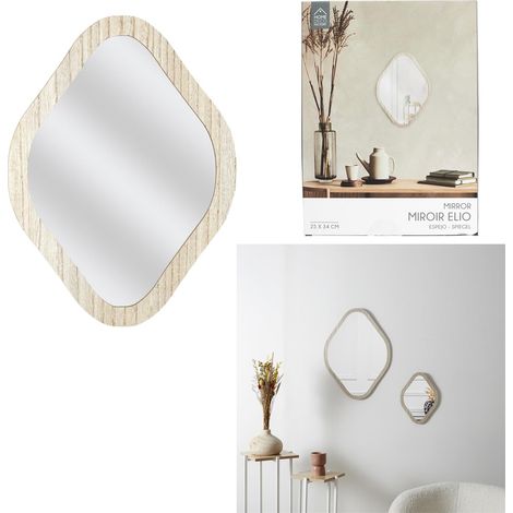 Miroir - HOME DECO FACTORY - Elio - Design - Losange - Marron (1/5)