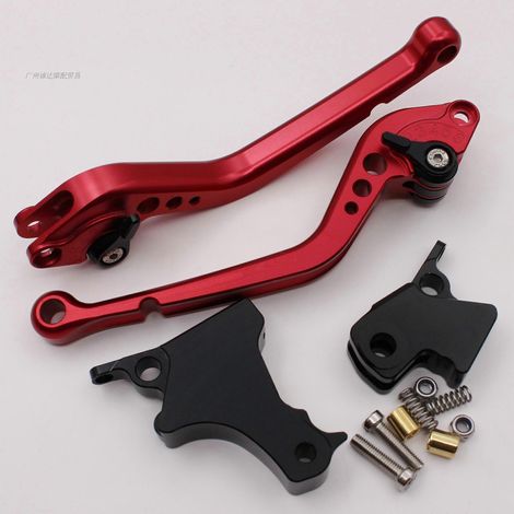 Convient pour BMW Motorrad F800GS/Adventure, poignée de frein, klaxon et embrayage en alliage d'aluminium à réglage modifié (tige longue rouge) (1/5)