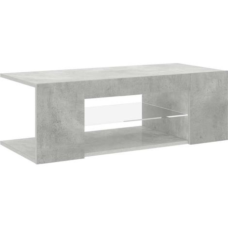 Meuble TV avec lumières LED, Étagère TV, Meuble de Salon, Gris béton 90x39x30 cm OIB4678E (1/5)
