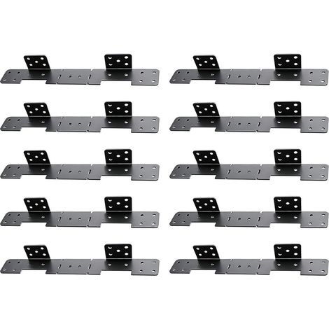 Connecteur De Limon D'Escalier Lot de 10 connecteurs de solives en acier Supports Pour Escalier Terrasse Pour Terrasse Jardin Patio Cour Sous-Sol Maison (1/5)