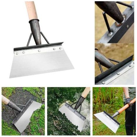 Vakuum-Pelle de jardinage multifonctionnelle, pelle de nettoyage, aménagement paysager en acier inoxydable, jardin, plantation, grattage du sol, pelle de ferme, outil de désherbage, 25cm (1/5)