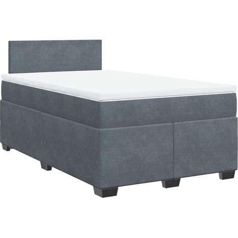 Maison Exclusive - Cama box spring con colchón terciopelo gris os (1/5)