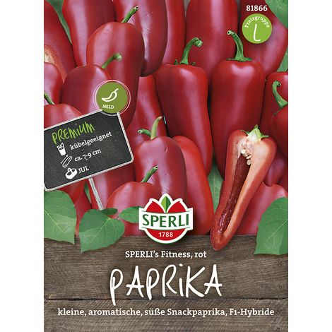 Sperli – Poivron Sperli's Fitness rot F1 (Capsicum annuum) – Graines de légumes, poivron à grignoter rouge, hauteur 45 cm (1/2)