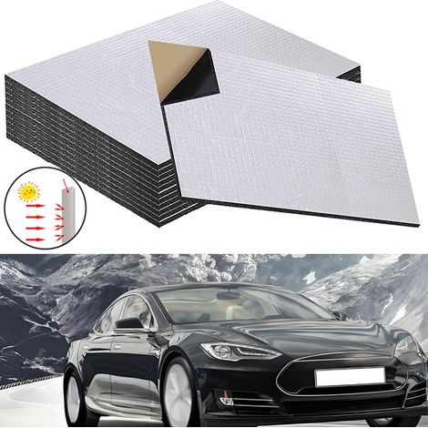 20 tapis insonorisants de 5 mm, 40 pièces 25 cm, autocollant, pour l'isolation thermique, la protection incendie et la réduction du bruit (1/5)