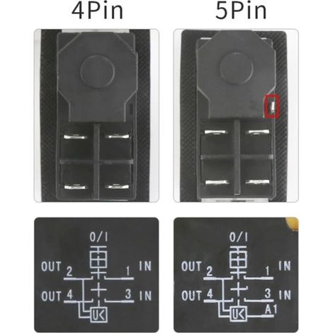 AIPERQ Interrupteur électromagnétique YH02-A, 110V, 8a, 220V, 15a, 4 Broches, 5 Broches, équipement de Machine-Outil, Panneau étanche, Bouton de démarrage (Color : 5PIN, Size : 220V) (1/4)