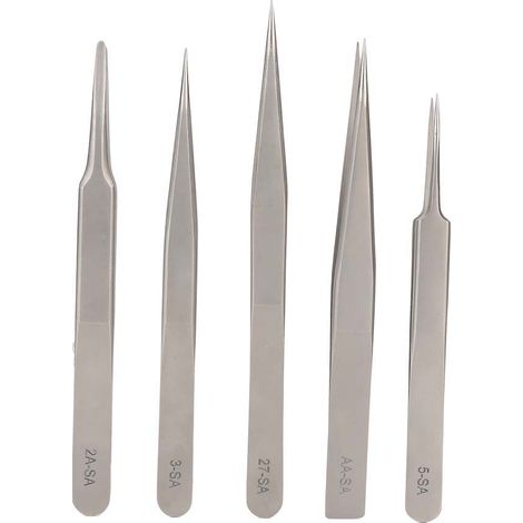 5-teiliges antimagnetisches Präzisionspinzetten-Set aus Edelstahl für Uhrenreparaturen (1/5)