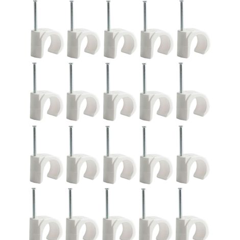 20x passe câble diamètre 16-20mm rond à clouer plastique blanc support guide fil électrique
