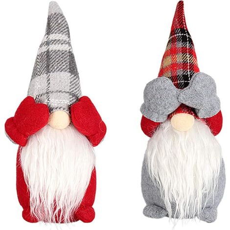 Poupée Gnome - Décoration De Noël En Peluche - Figurine Debout Pour Sapin Maison Jardin - Lot De 2 (1/5)