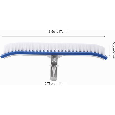 [Balai Nettoyage Piscine] Balai pour Mur Piscine avec Manche Aluminium 18in (43.5cm) pour Spa, Bassin, Piscine à Température Constante (1/5)