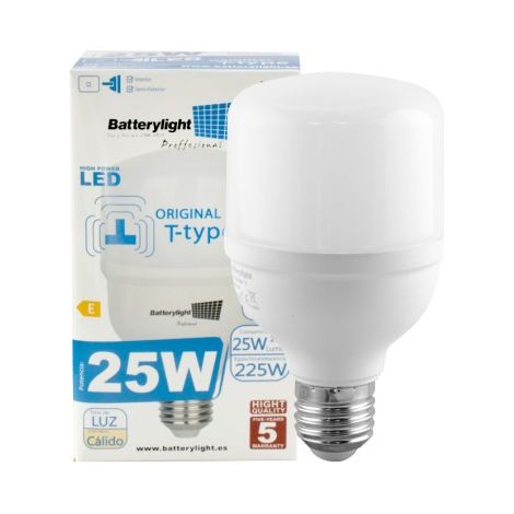Bombilla LED alta potencia opal T80 25W 2750 lúmenes luz fría 6000K E27 50.000 horas (1/5)