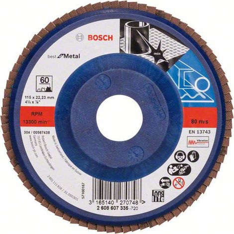 Bosch Accessories 2608607335 X571 Fächerschleifscheibe Durchmesser 115 mm Bohrungs-Ø 22.33 mm Körnun (1/5)