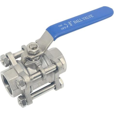 Vanne à Boisseau 3/4" 3 Pièces Inox 316 NPT Full Port WOG1000 Haute Pression Fluide Eau Air Huile (1/5)