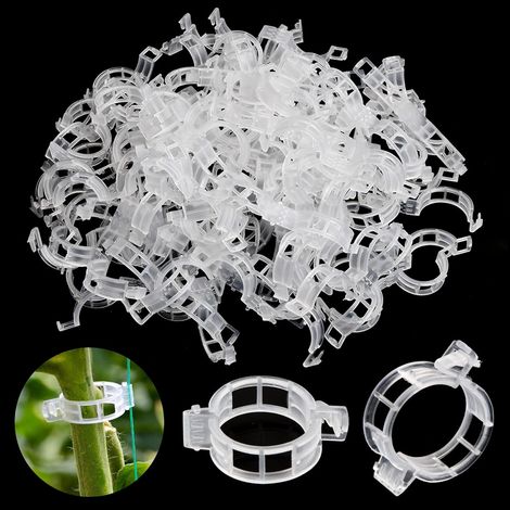 100 Pièces Clips de Support de Plantes, Clips pour Les Légumes, Pinces à Plantes en Plastique, Clips de Fixation pour Plantes de Jardin, Clip pour Tomates, Plants de Vignes, Légumes, Blanc H151 (1/5)