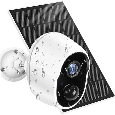 Batterie Solaire Rechargeable 9000mAh IP65, caméra de Surveillance extérieure sans Fil WiFi 3MP, sirène de vidéosurveillance(Solar Camera 32G) (1/5)