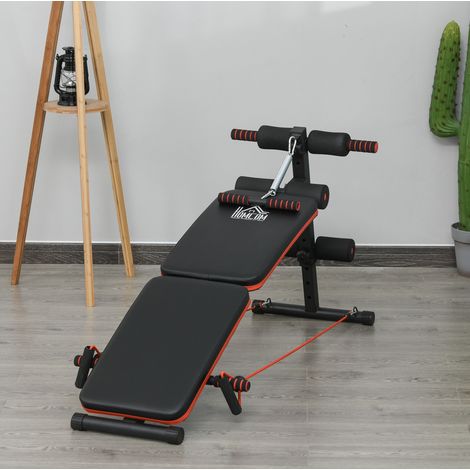 Panca multifunzione pieghevole regolabile in acciaio con elastici, portata 110 kg (1/5)