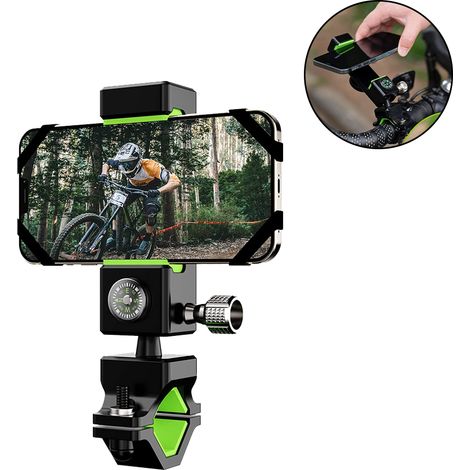 Support Téléphone Vélo - Support Universel Pour Guidon De Vélo Ou Moto Avec Rotation 360° - Compatible Smartphones 4 À 6 Pouces - Ajustable 5 À 8 Cm - 1 Pièce